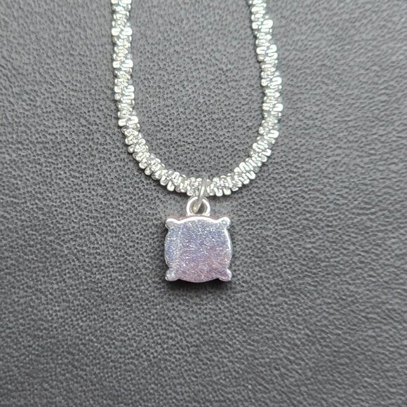 Sterling Silver Necklace With Sparkling Green CZ Pendant (NWOT) - Picture 4 of 6